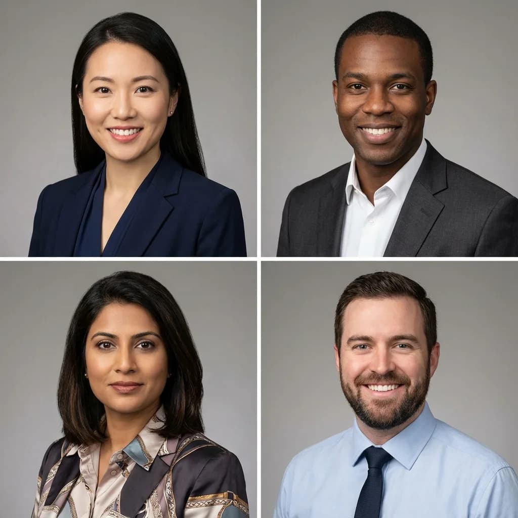 Diverse corporate team with consistent professional headshots