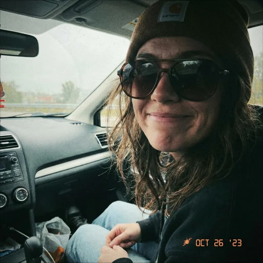 Before: Sarah with awkward selfie, poor quality, and unappealing photo unsuitable for Bumble dating app