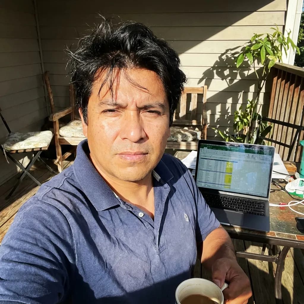 Before: Casual photo with poor quality, informal attire, and unprofessional appearance for finance industry