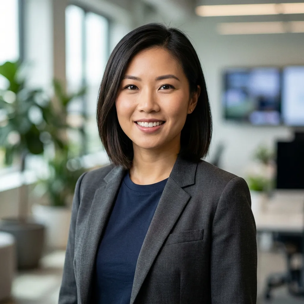 After: Professional LinkedIn headshot with clean background, confident expression, and tech-casual attire appropriate for software engineer