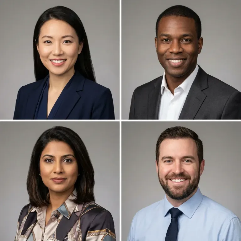 After: Perfectly consistent, professional corporate team headshots