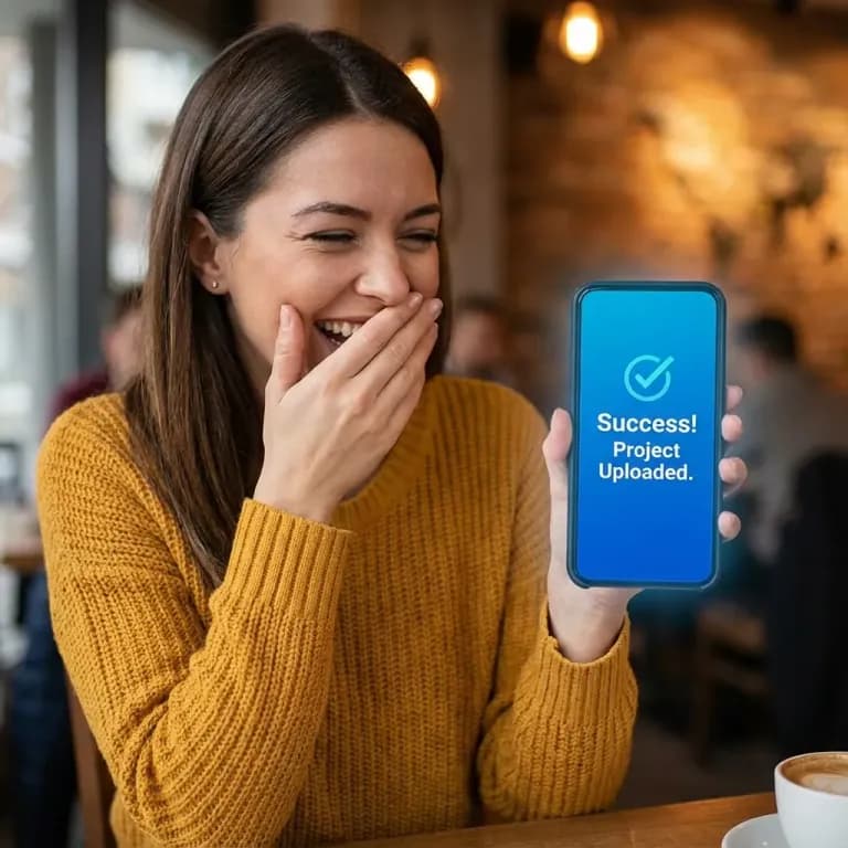 Person downloading AI-enhanced dating photos and uploading to dating apps seeing increased matches and better quality connections