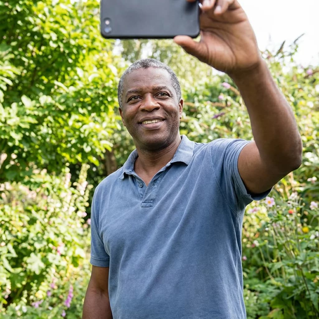 Executive casual portrait before AI optimization